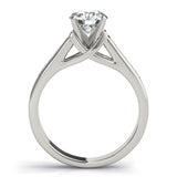 Silver Single Row Engagement Ring Channel Set