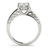 Silver Single Row Engagement Ring Prong Set