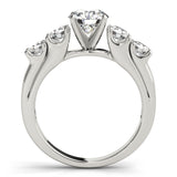 Silver Single Row Engagement Ring Prong Set