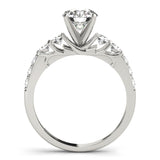 Silver Single Row Engagement Ring Prong Set