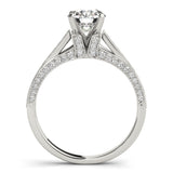 Silver Single Row Engagement Ring Prong Set