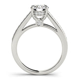 Silver Single Row Engagement Ring Prong Set