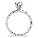 Silver Single Row Engagement Ring Prong Set