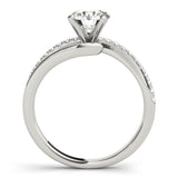 Silver Single Row Engagement Ring Prong Set