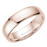 A CrownRing traditional wedding band in rose gold.