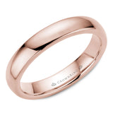 A CrownRing traditional wedding band in rose gold.