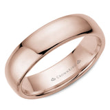 A CrownRing traditional wedding band in rose gold.