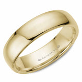 A CrownRing traditional wedding band in yellow gold.