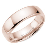A CrownRing traditional wedding band in rose gold.
