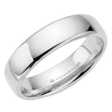 A CrownRing traditional wedding band in white gold.