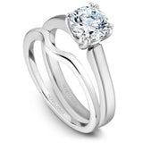 A Noam Carver white white gold engagement ring with a round centerpiece.