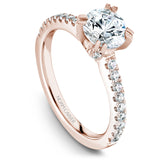 A Noam Carver rose gold engagement ring with 44 diamonds.