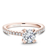A Noam Carver rose gold engagement ring with 44 diamonds.
