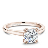 A Noam Carver rose gold engagement ring with a round centerpiece 26 diamonds.