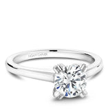 A Noam Carver white gold engagement ring with a round centerpiece 26 diamonds.