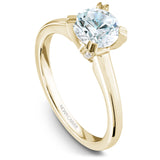 A Noam Carver yellow gold engagement ring with a round centerpiece 26 diamonds.