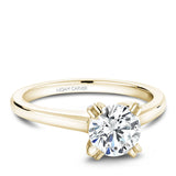 A Noam Carver yellow gold engagement ring with a round centerpiece 26 diamonds.