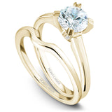 A Noam Carver yellow gold engagement ring with a round centerpiece 26 diamonds.