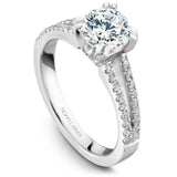 A Noam Carver white gold engagement ring with 62 diamonds.