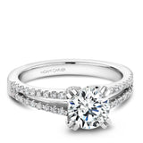 A Noam Carver white gold engagement ring with 62 diamonds.