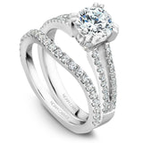 A Noam Carver white gold engagement ring with 62 diamonds.