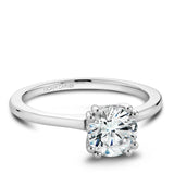 A Noam Carver white gold engagement ring with a round centerpiece and 8 diamonds.