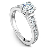 A Noam Carver white gold engagement ring with 14 diamonds.