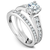 A Noam Carver white gold engagement ring with 14 diamonds.