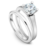 A Noam Carver white gold engagement ring with a round centerpiece.