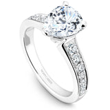 A Noam Carver white gold engagement ring with 14 diamonds.