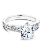A Noam Carver white gold engagement ring with 14 diamonds.