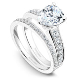A Noam Carver white gold engagement ring with 14 diamonds.