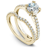 A Noam Carver yellow gold engagement ring with 52 diamonds.
