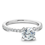 A Noam Carver white gold engagement ring with 18 diamonds.