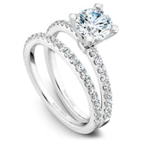 A Noam Carver white gold engagement ring with 18 diamonds.