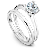 A Noam Carver white gold engagement ring with a round centerpiece.