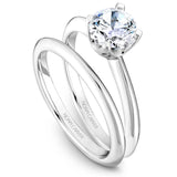 A Noam Carver white gold engagement ring with a round centerpiece.