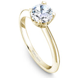 A Noam Carver yellow gold engagement ring with a round centerpiece.