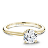 A Noam Carver yellow gold engagement ring with a round centerpiece.