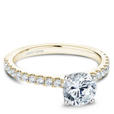 A Noam Carver yellow gold engagement ring with 20 diamonds.