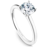 A Noam Carver white gold engagement ring with a round centerpiece.