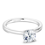 A Noam Carver white gold engagement ring with a round centerpiece.