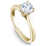 A Noam Carver yellow gold engagement ring with 2 diamonds.