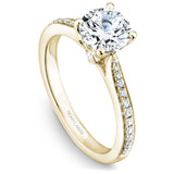 A Noam Carver yellow gold engagement ring with 26 diamonds.