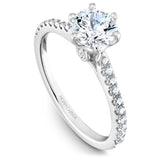 A Noam Carver white gold engagement ring with 22 diamonds.