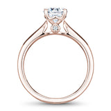 A Noam Carver rose gold engagement ring with 2 diamonds.