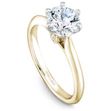 A Noam Carver yellow gold engagement ring with 2 diamonds.