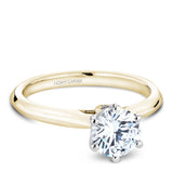 A Noam Carver yellow gold engagement ring with 2 diamonds.