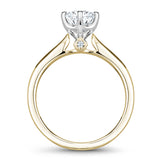 A Noam Carver yellow gold engagement ring with 2 diamonds.