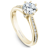 A Noam Carver yellow gold engagement ring with 22 diamonds.